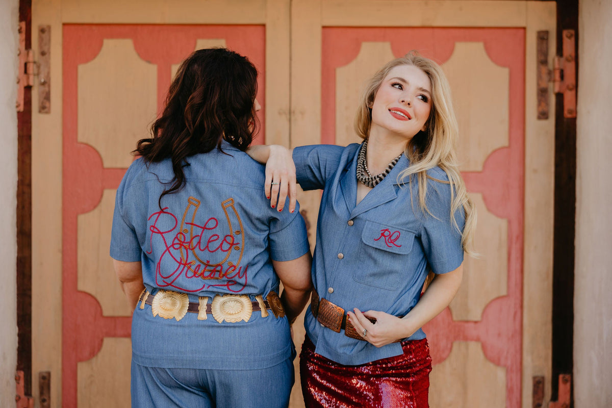 Denim Red Blouse - Camarillo Plains