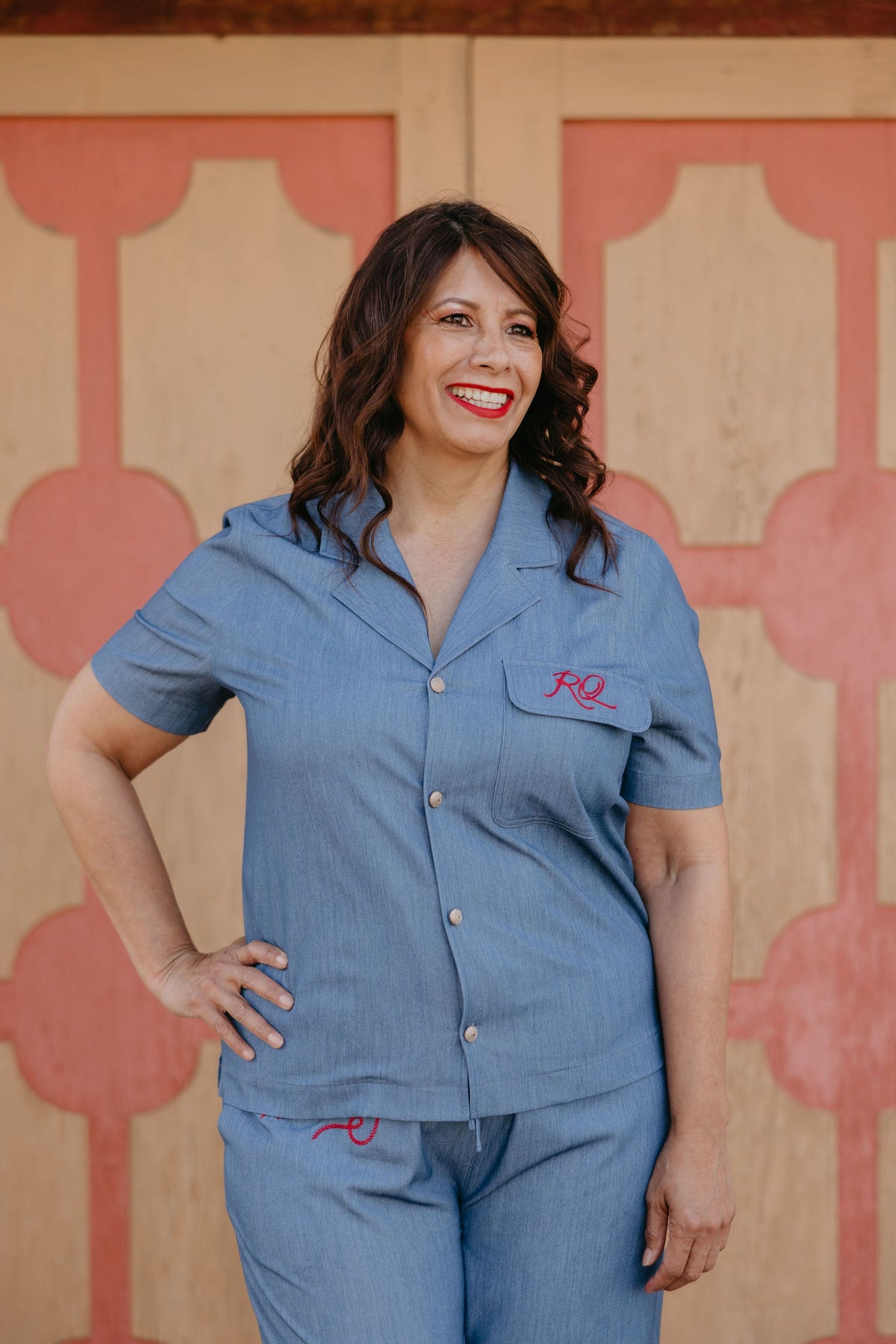 Denim Red Blouse - Camarillo Plains