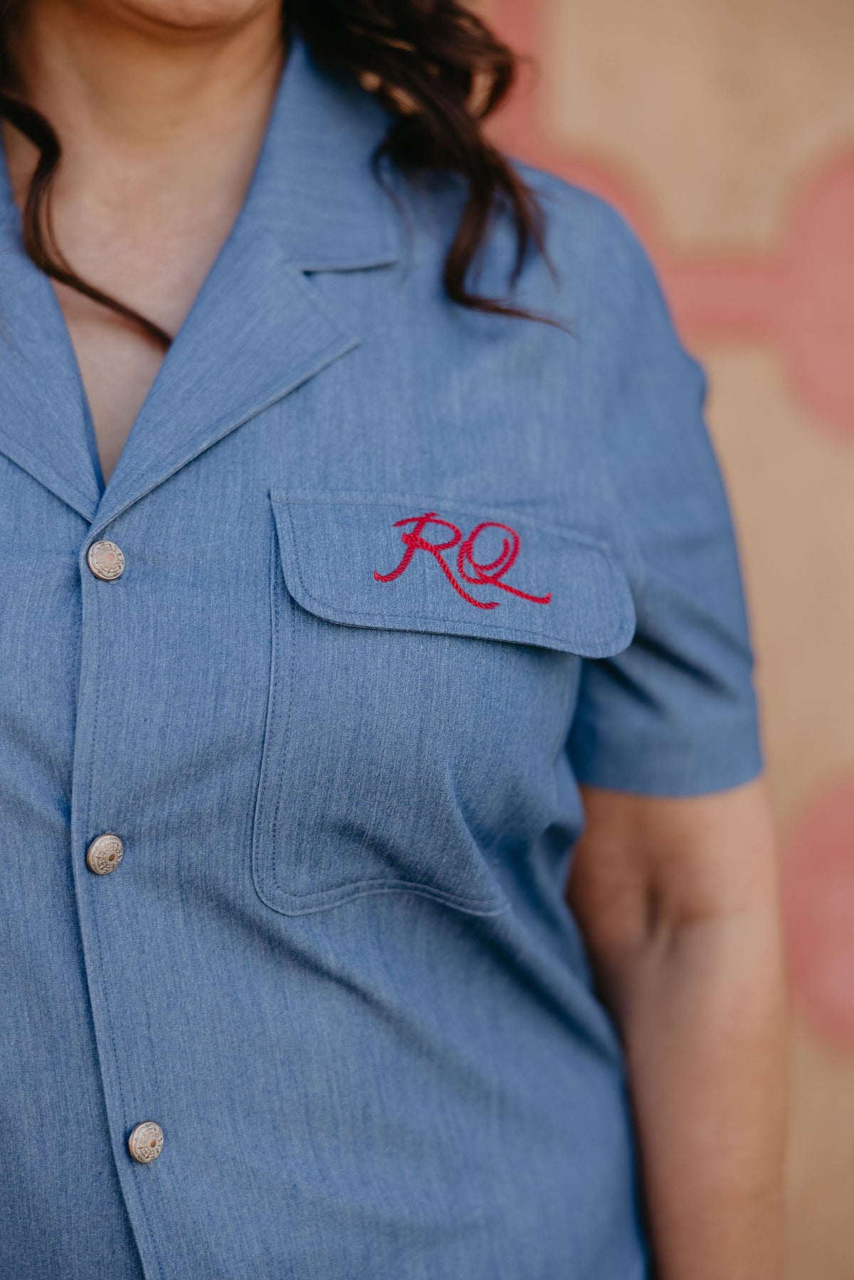 Denim Red Blouse - Camarillo Plains
