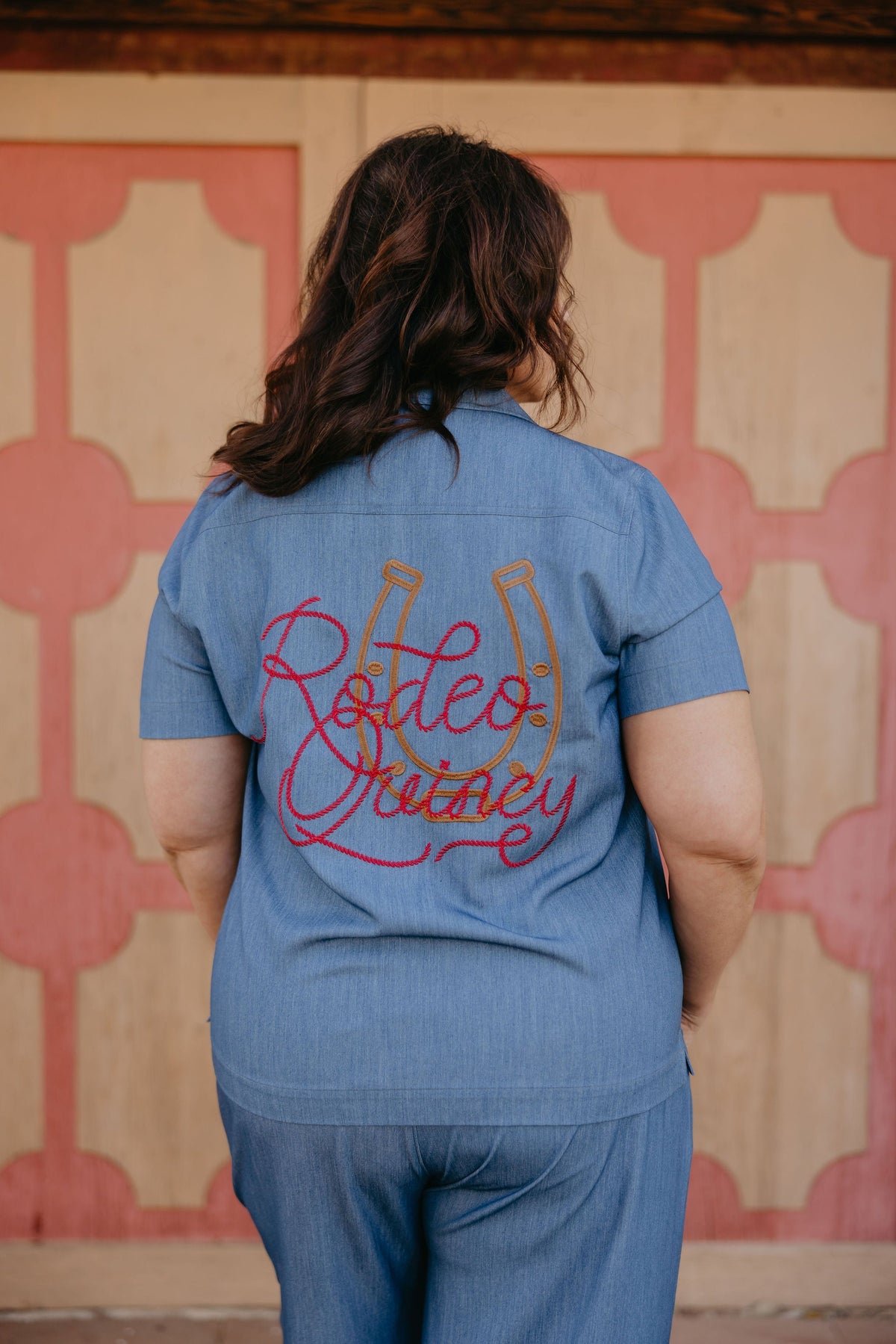 Denim Red Blouse - Camarillo Plains