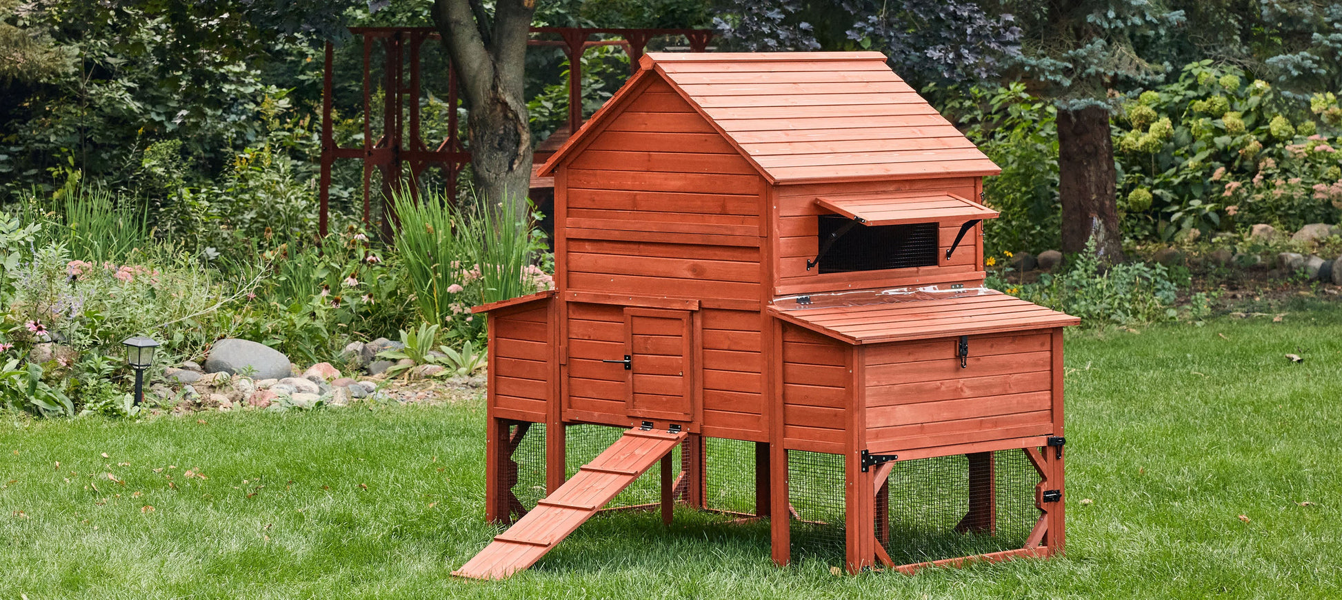 Chicken Coop for 10 Chickens – Rhode Island Homestead Coop with Run Extension Options