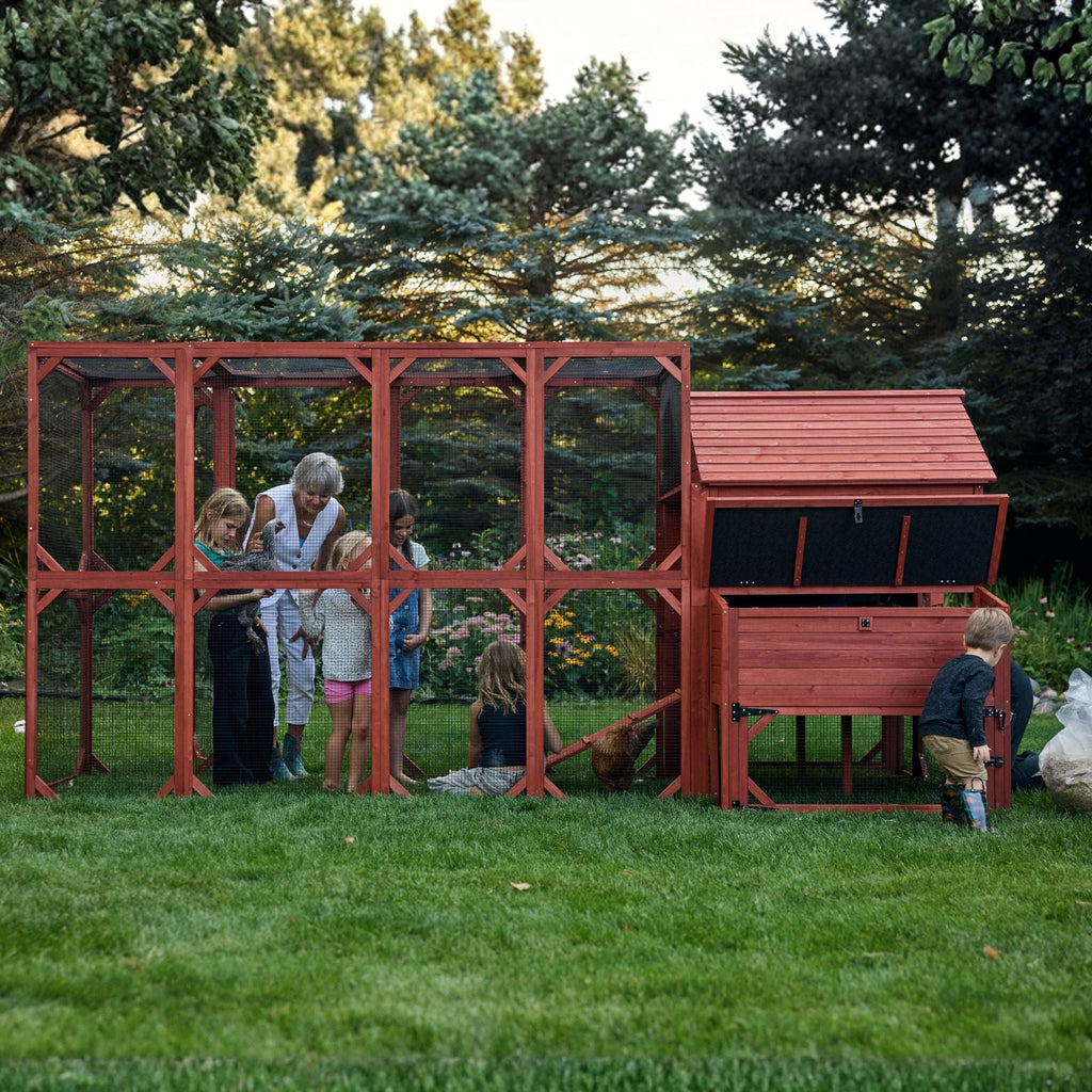 Chicken Coop for 10 Chickens – Rhode Island Homestead Coop with Run Extension Options