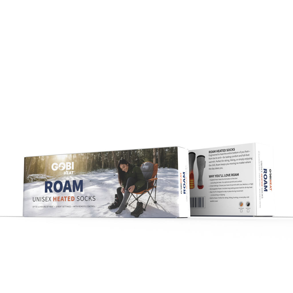 Roam Heated Socks – Unisex Rechargeable Heated Socks with Remote Control