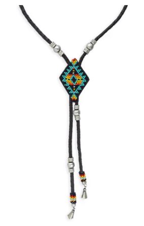 Rustic Charm Leather Beaded Necklace