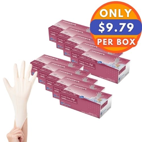 ADVANCE Latex Gloves - Exam Grade, Powder Free, 1,000 Gloves - BOGO 20% OFF