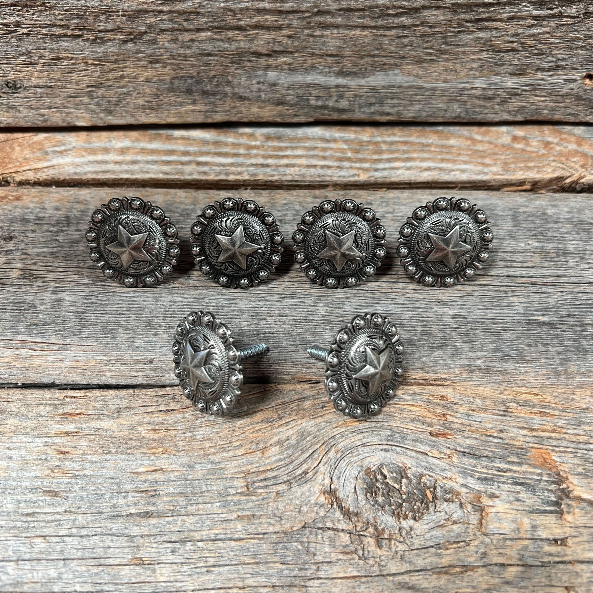 Antique Silver Star Western Concho W174