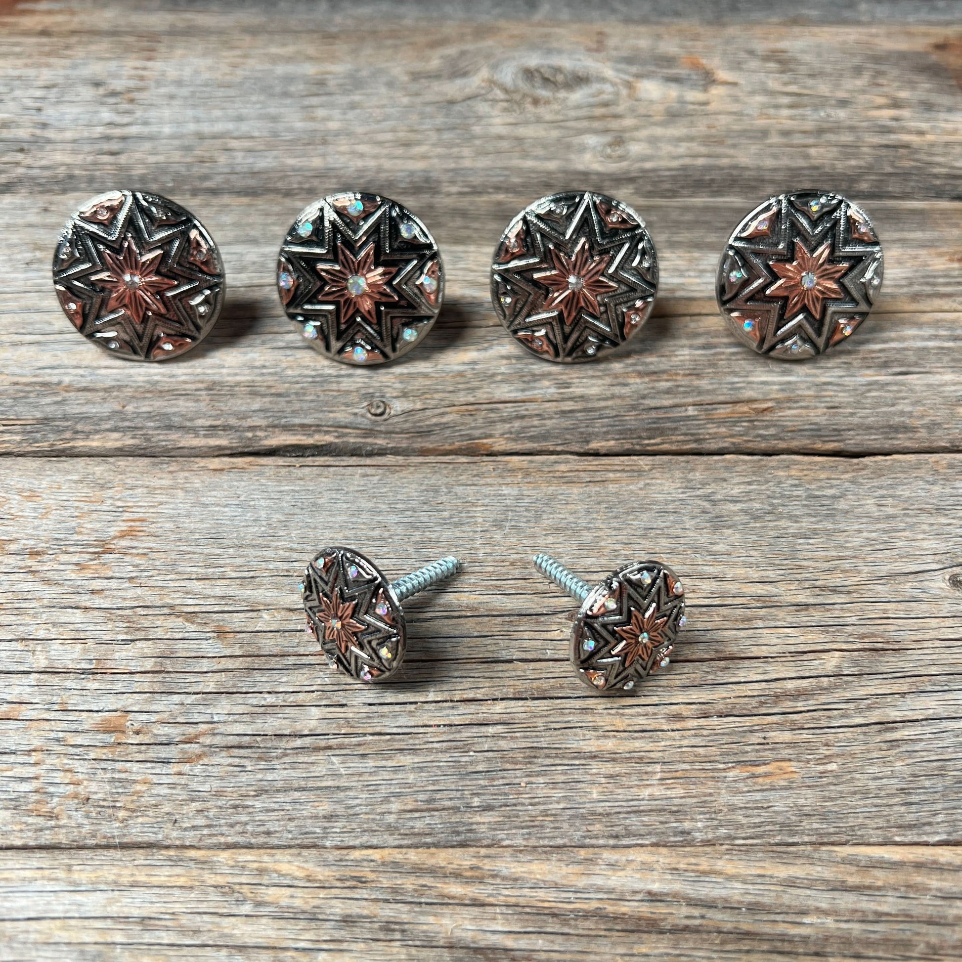 Starburst Antique Silver Western Concho W185