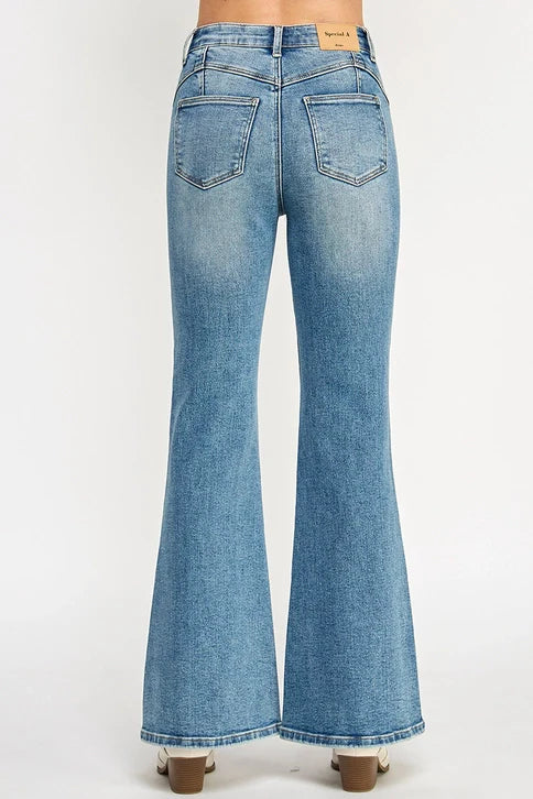 Saige HIGH Rise Western Embroidery & Stud Flare