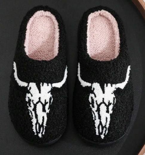 Soft Bull Head Plush Slippers