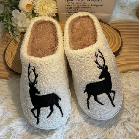 Soft Plush Deer Slippers