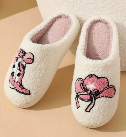 Soft Western Plush Slippers