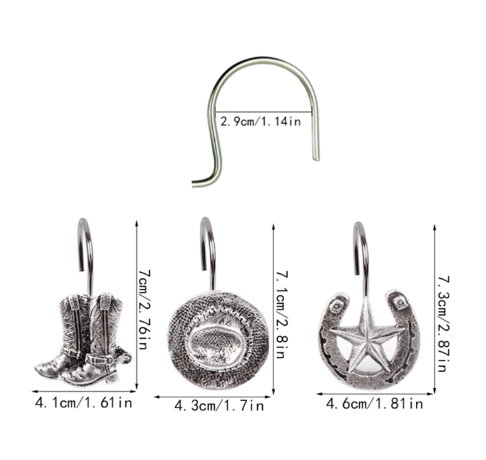 Cute Western Shower Curtain Hooks