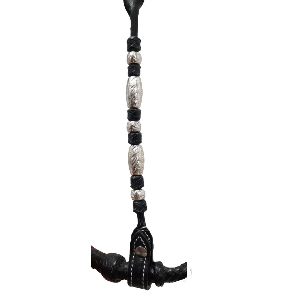 Tahoe 3/8" Bosal with Leather Hanger and Ferrules – Complete Equestrian Set with 23 Ft Quality Rope Mecate & Horsehair Tassel