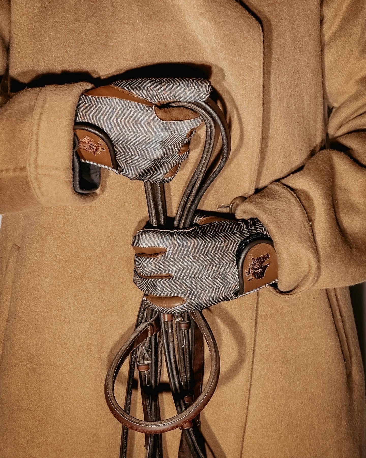 Riding Gloves, Herringbone & Cognac