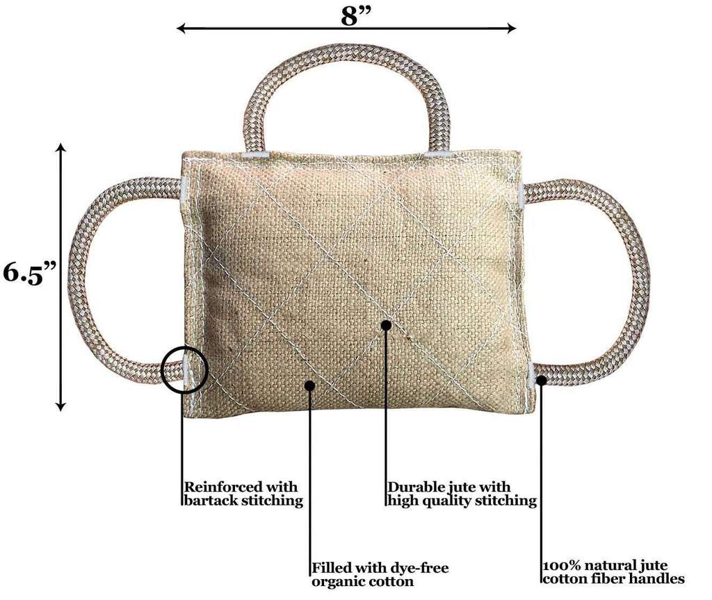 cuteNfuzzy Organic Dye-Free Eco-Friendly Jute Bite and Tug Toy for Medium Dogs