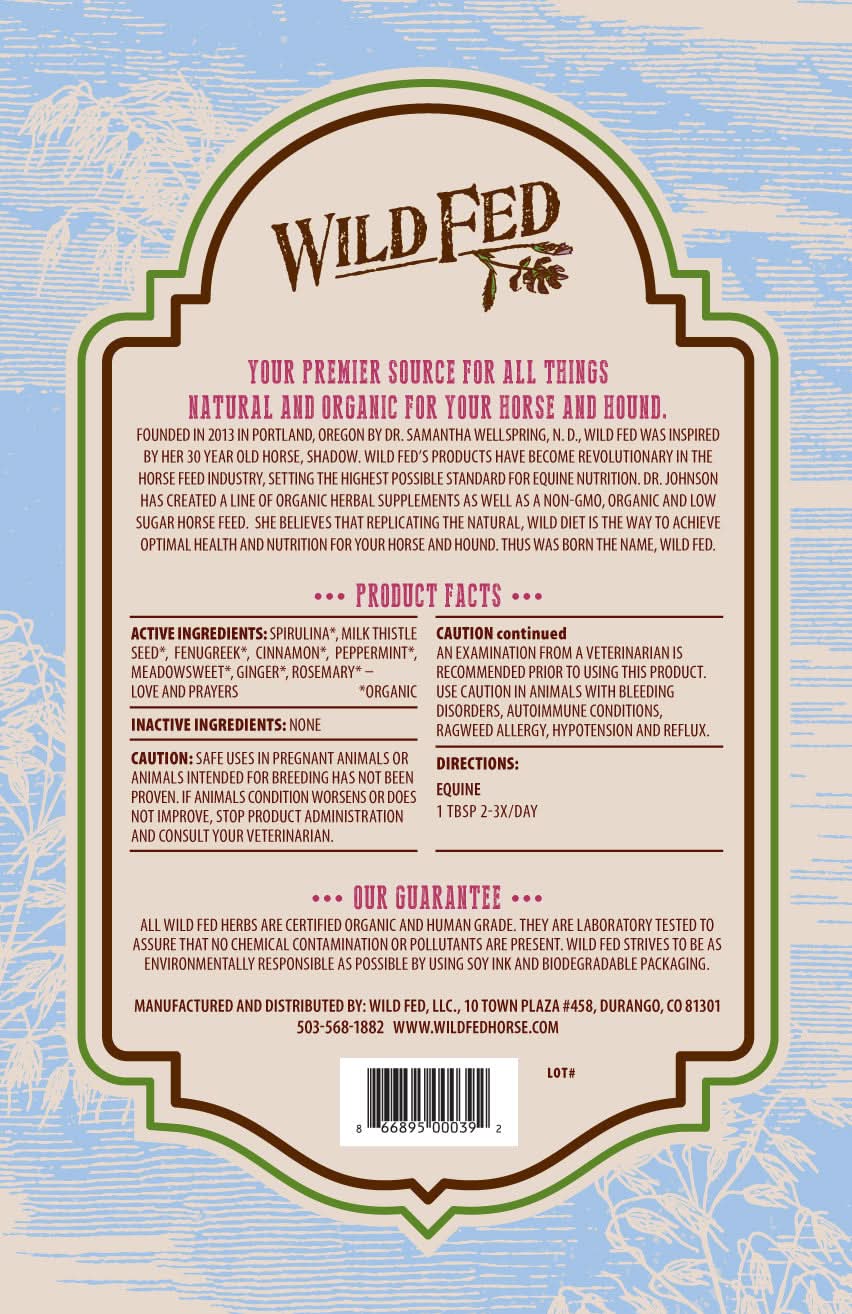 Wild Fed Blood Sugar Support Organic Herbal Horse Supplement