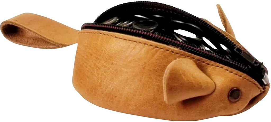 Mouse Coin Purse, Handmade Genuine Full Grain Leather with Rustic Cute Design, Perfect gift, Change Pouch Wallet