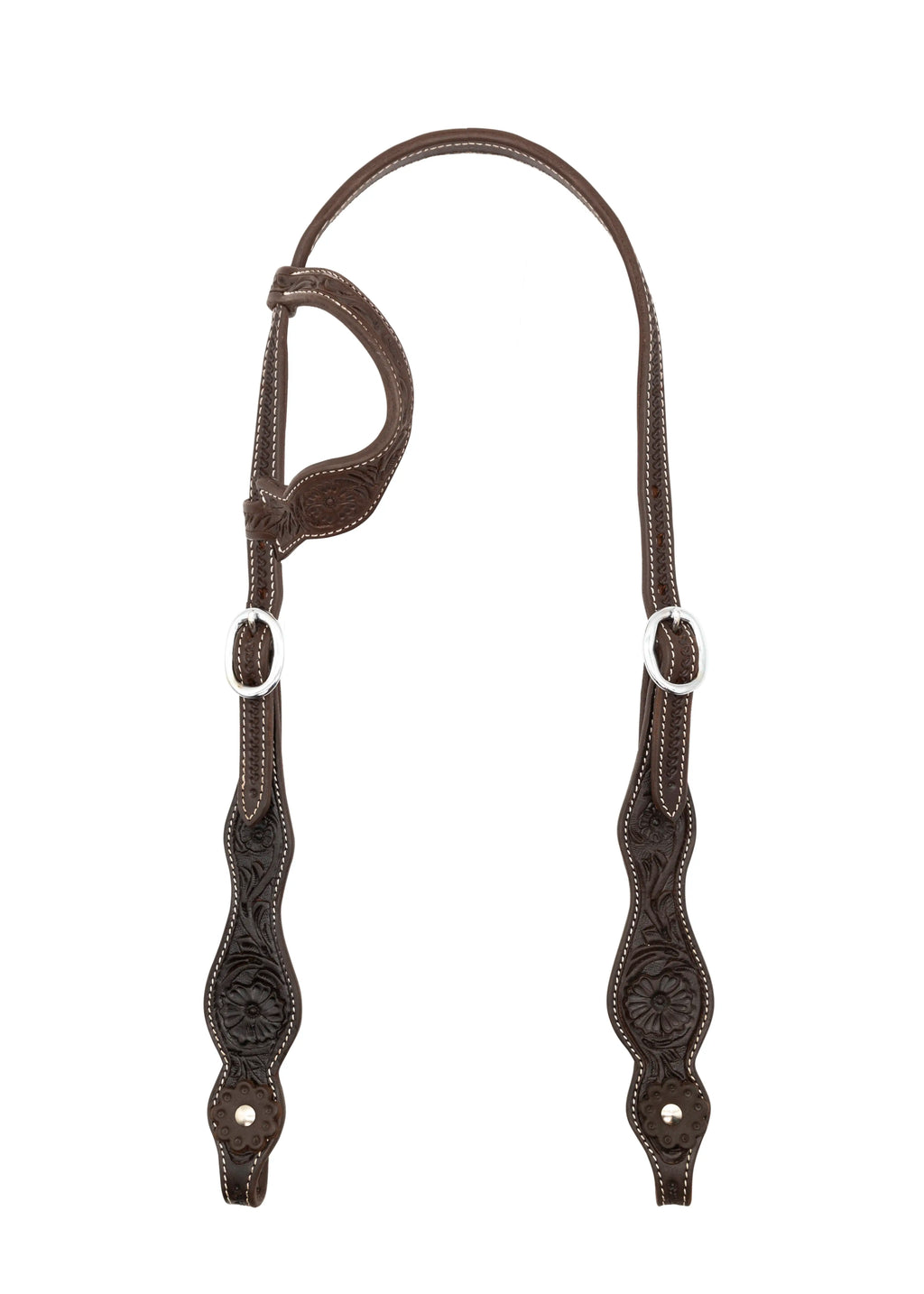 Tifton One Ear Headstall With Floral Tooling