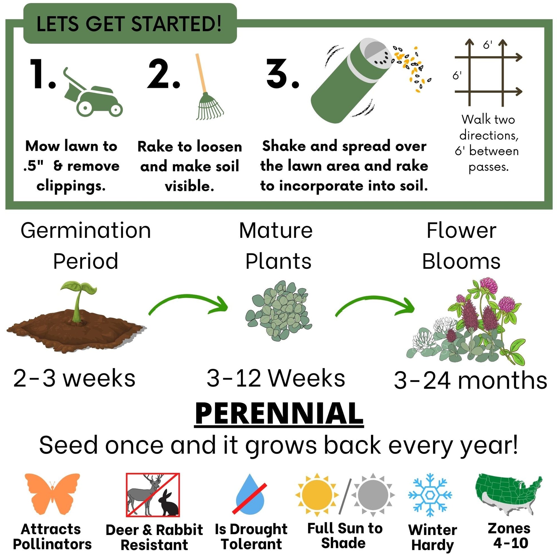 Tri-Color Clover Seed Easy Spread Shaker