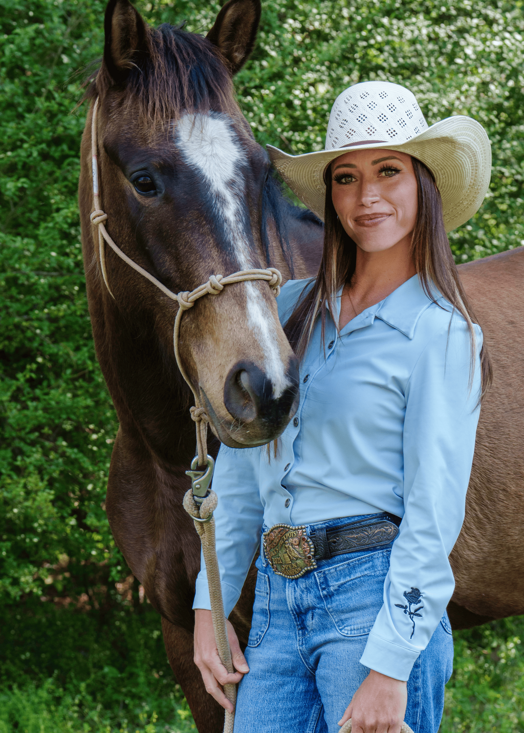 Dusty Blue Athletic Rodeo Shirt