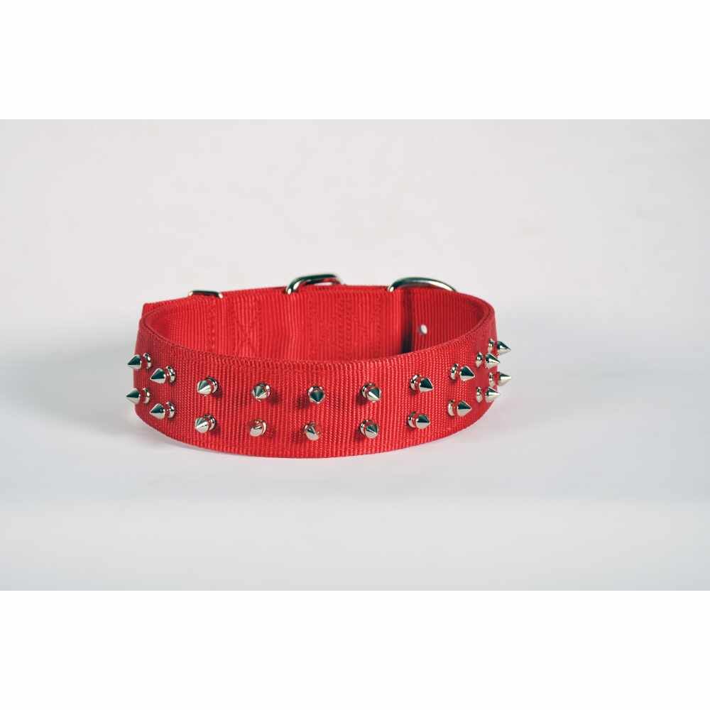 16''PET COLLAR - RED- SPIKE