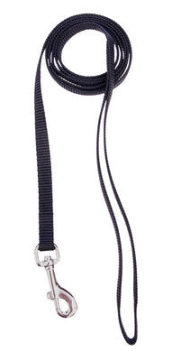 1" DOUBLE LAYER NYLON LEASH 4'  BLACK