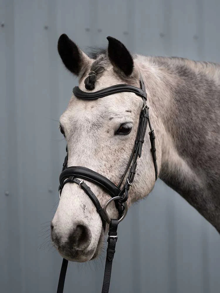 Viper Snakeskin-Embossed Monocrown Bridle