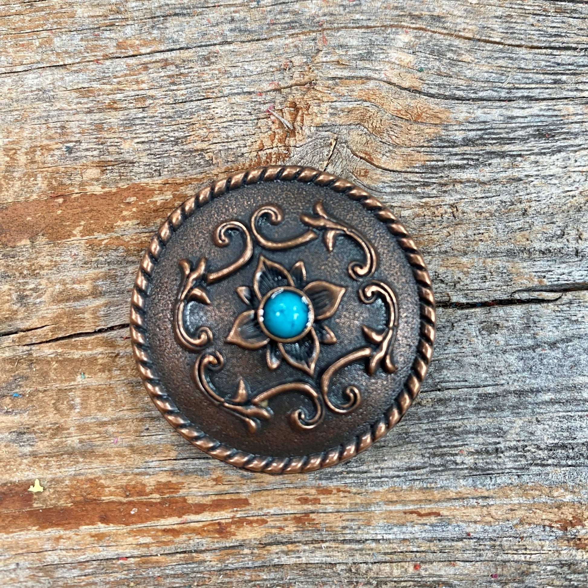 Copper Turquoise Western Concho W180