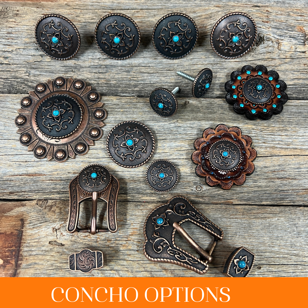 Copper Turquoise Western Concho W180