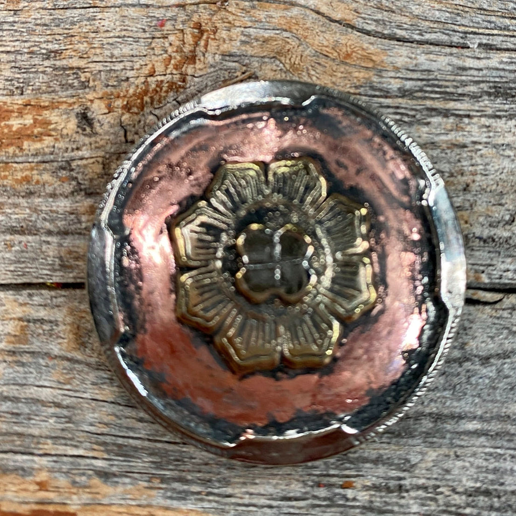 Copper & Gold Flower Western Concho W192