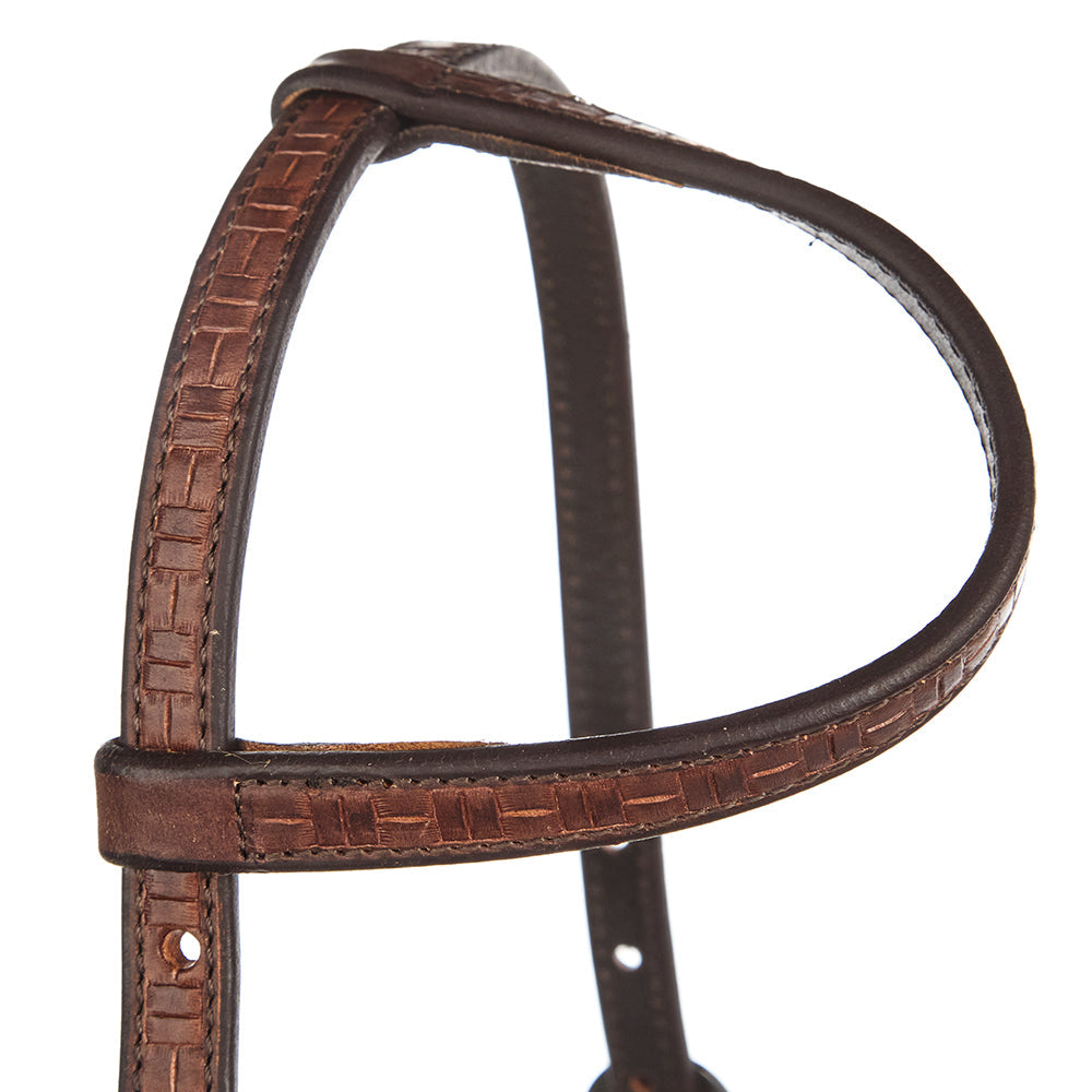 WD-BTSEH-MO Medium Oil Brick Tooling 5/8 Inch Single Ear Headstall