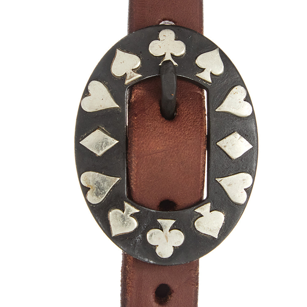 WD-SEHO-16 Heavy Oil Harness Leather Card Suite Single Buckle Single Ear Headstall