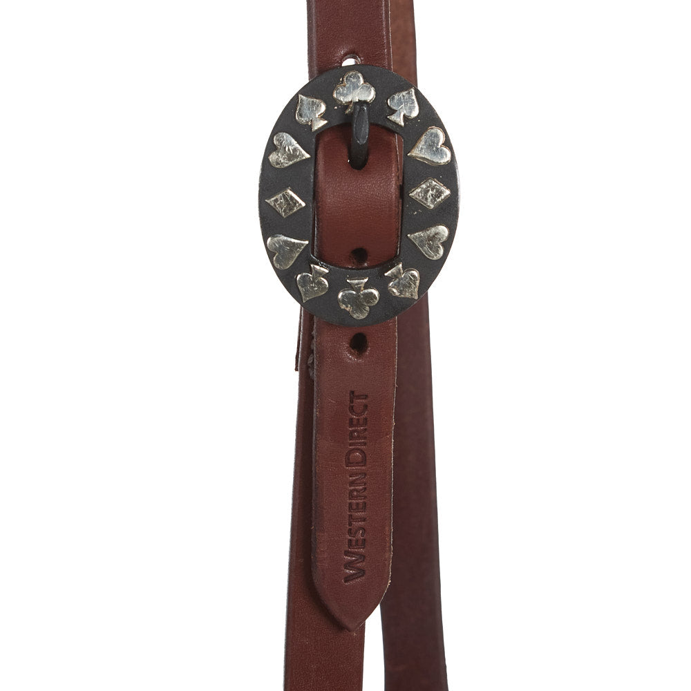 WD-SEHO-16 Heavy Oil Harness Leather Card Suite Single Buckle Single Ear Headstall