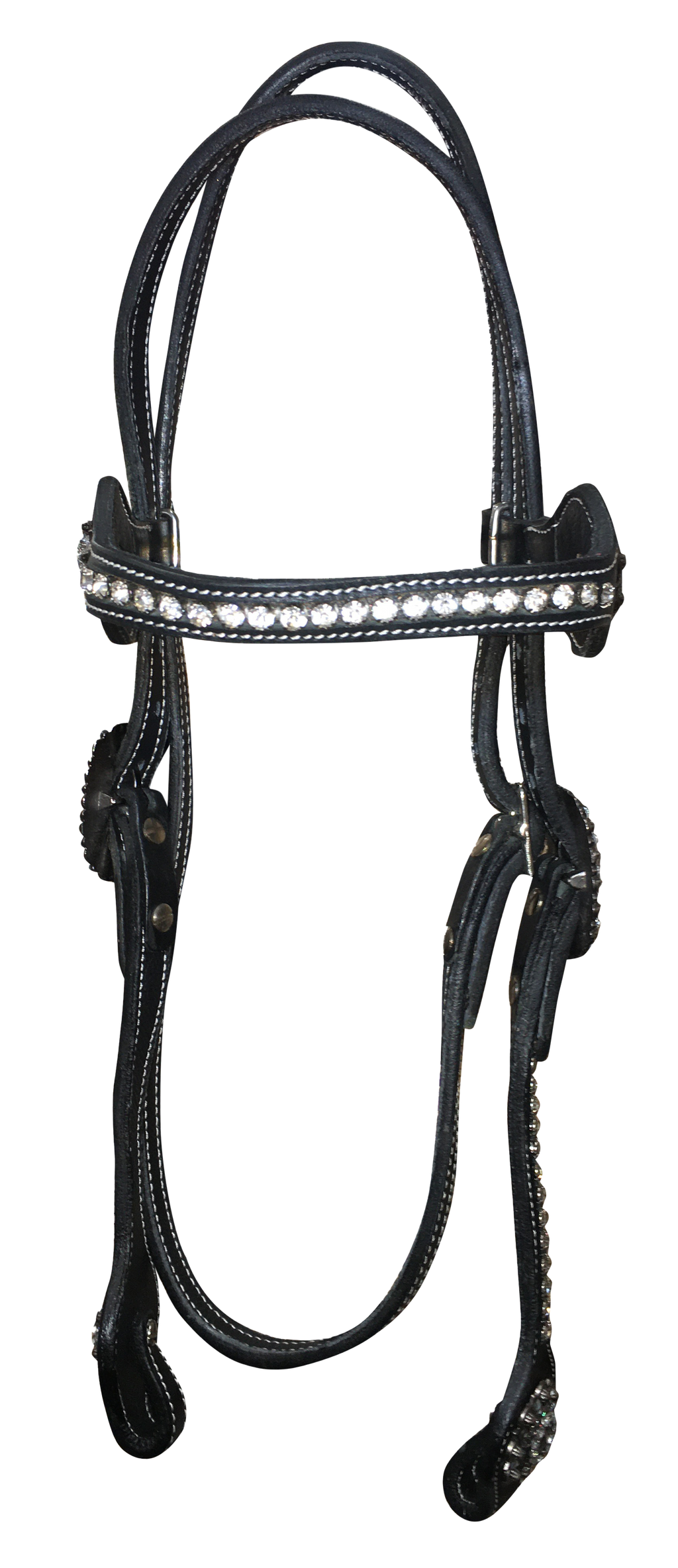 Biloxi Western Black Browband Headstall with Bling