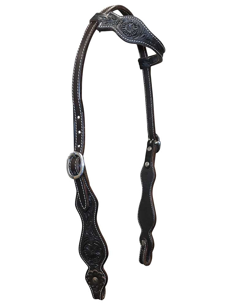 Tifton One Ear Headstall With Floral Tooling