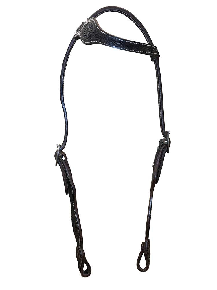 Tifton One Ear Headstall With Floral Tooling