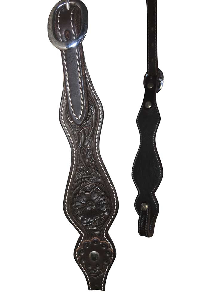 Tifton One Ear Headstall With Floral Tooling