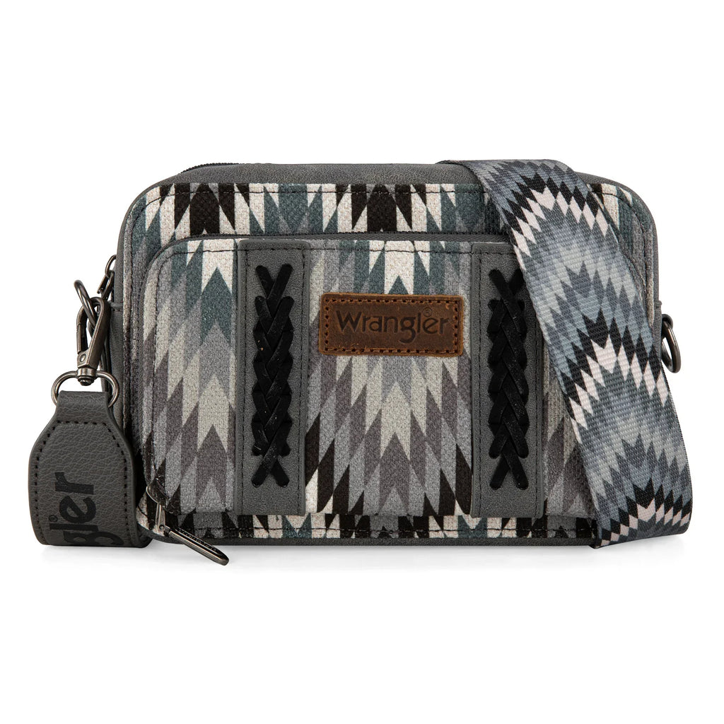 Wrangler Multi-Pocket Crossbody Bag with Double Zipper
