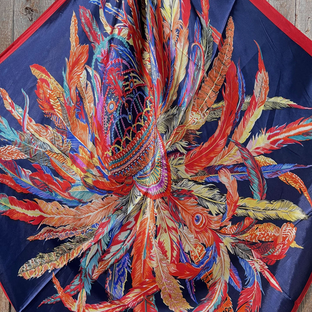 35X35" Feathers Wild Rag / Scarf - Slide W115L WRC642C