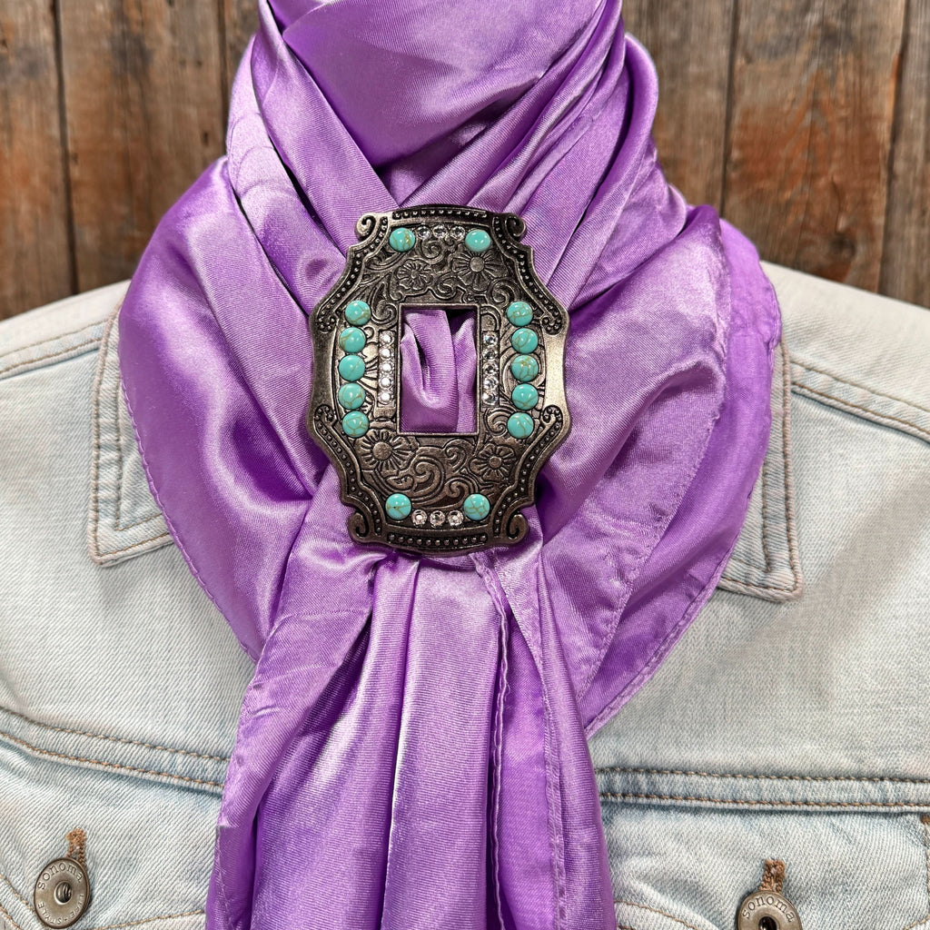 35X35" Solid Lavender Wild Rag / Scarf WRS13 - Buckle Wild Rag Slides - Assorted