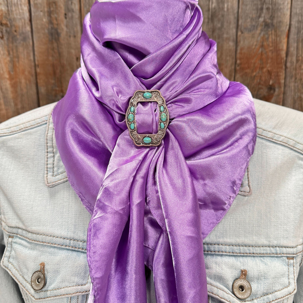 35X35" Solid Lavender Wild Rag / Scarf WRS13 - Buckle Wild Rag Slides - Assorted