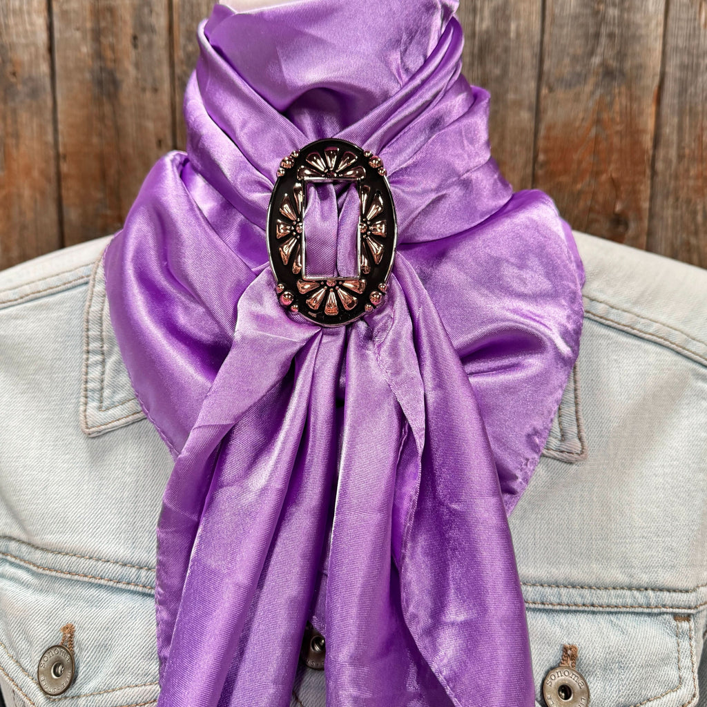 35X35" Solid Lavender Wild Rag / Scarf WRS13 - Buckle Wild Rag Slides - Assorted