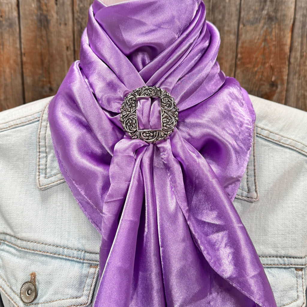 35X35" Solid Lavender Wild Rag / Scarf WRS13 - Buckle Wild Rag Slides - Assorted