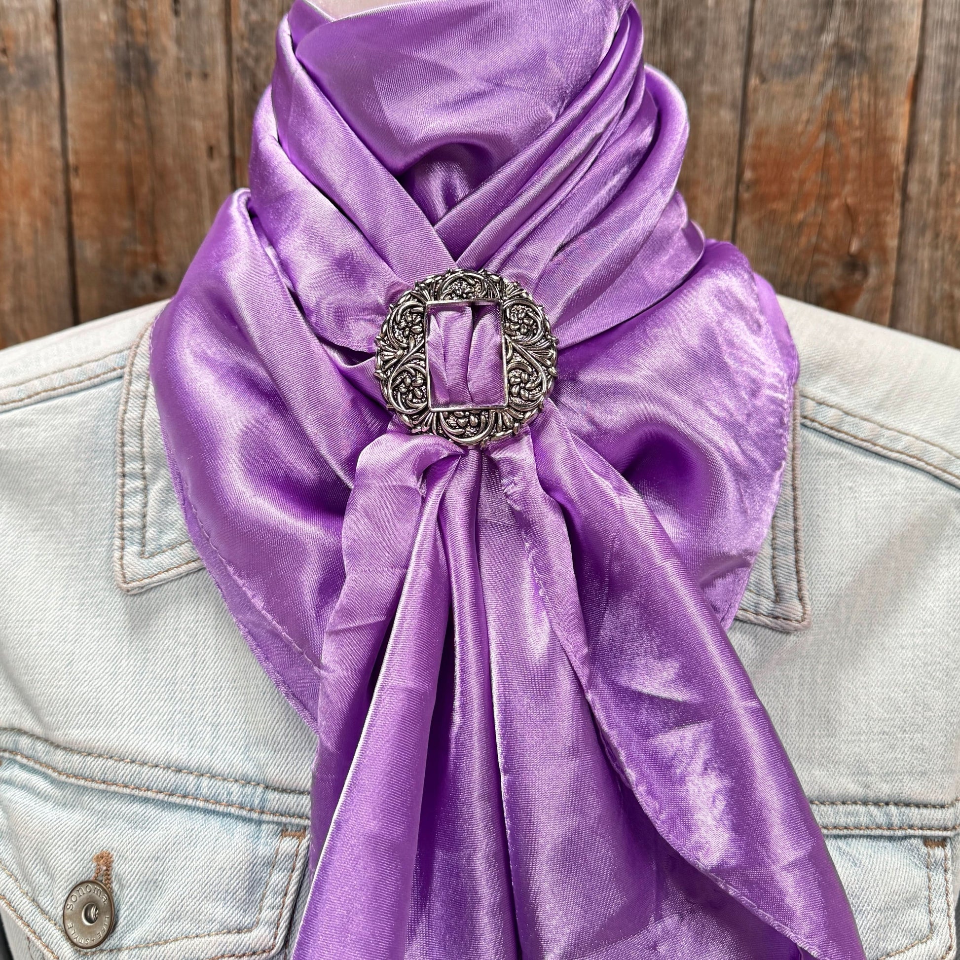 35X35" Solid Lavender Wild Rag / Scarf WRS13 - Buckle Wild Rag Slides - Assorted