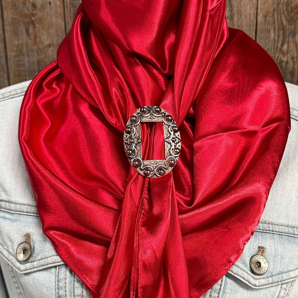 35X35" Solid Electric Red Wild Rag / Scarf WRS10 - Buckle Wild Rag Slides - Assorted