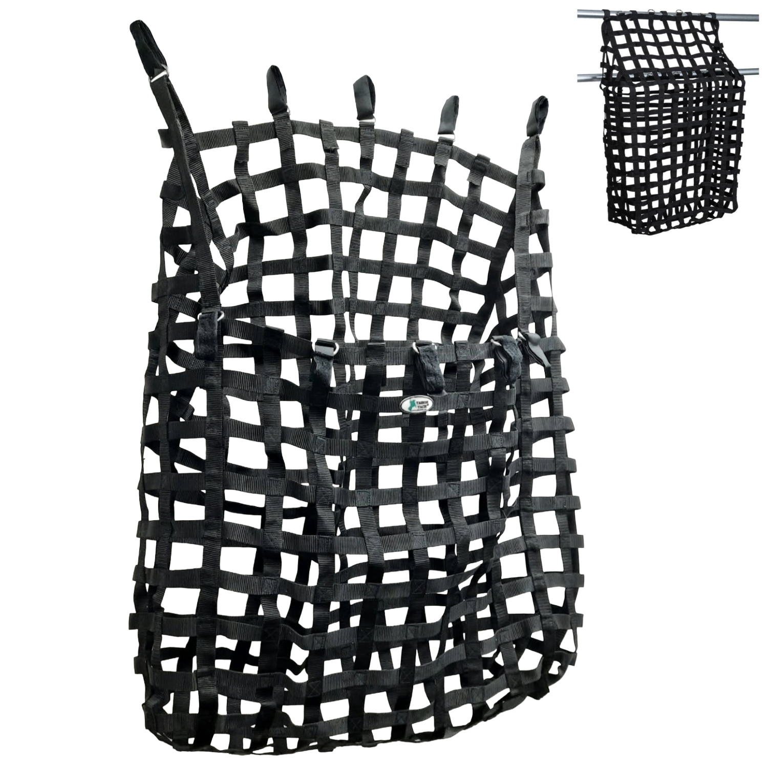 Tahoe Web Gate Slow Feed Hay Feeder – 2" Openings, Easy-Fill, Quick Strap Mounting, Holds 5–6 Flakes, Durable & Dust-Draining with Super Tough Bottom®
