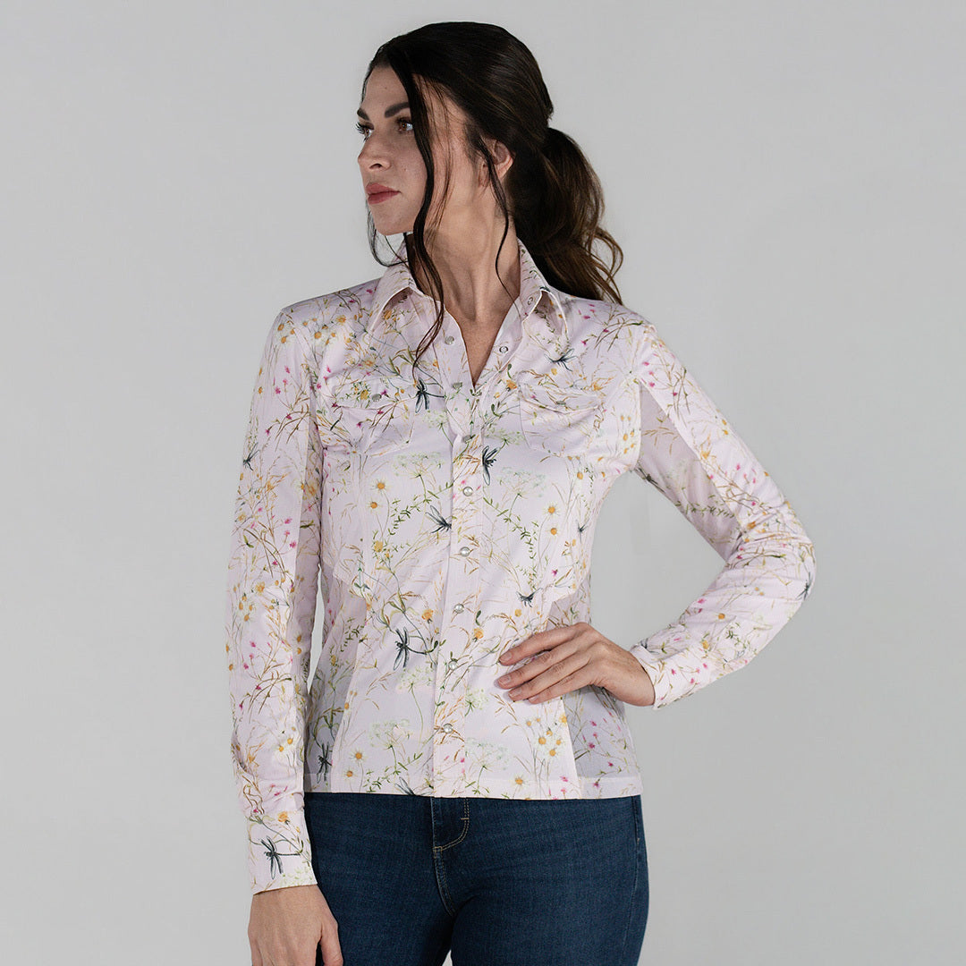 Dapplebay Dragonfly Meadow Western Riding Top-Light Pink
