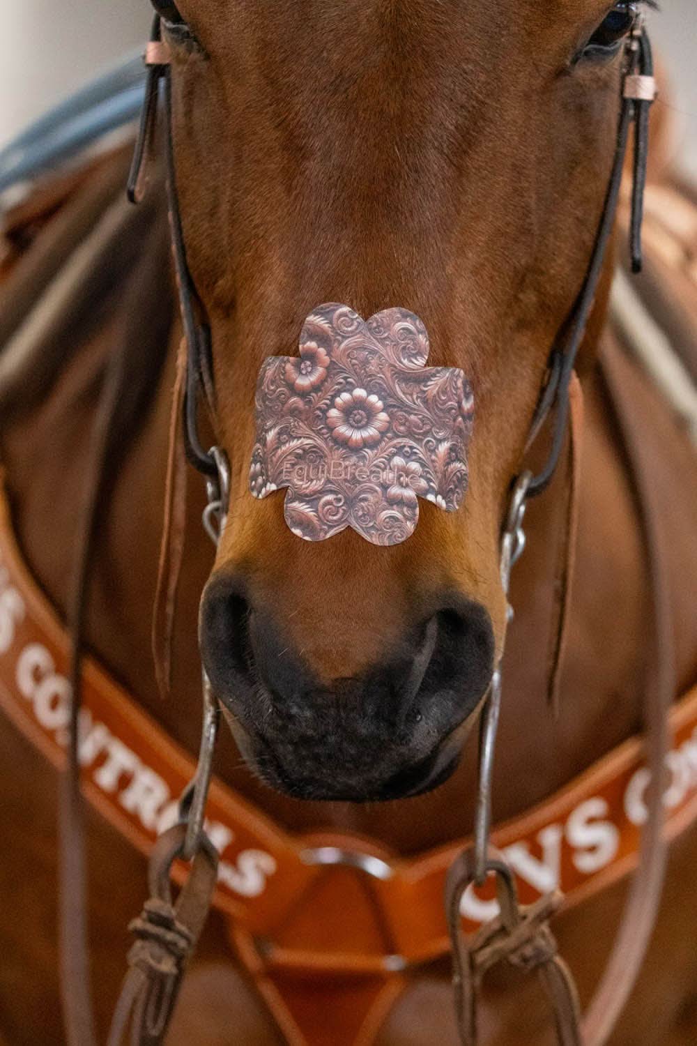 EquiBreathe™ Equine Nasal Patch - Tooled Leather