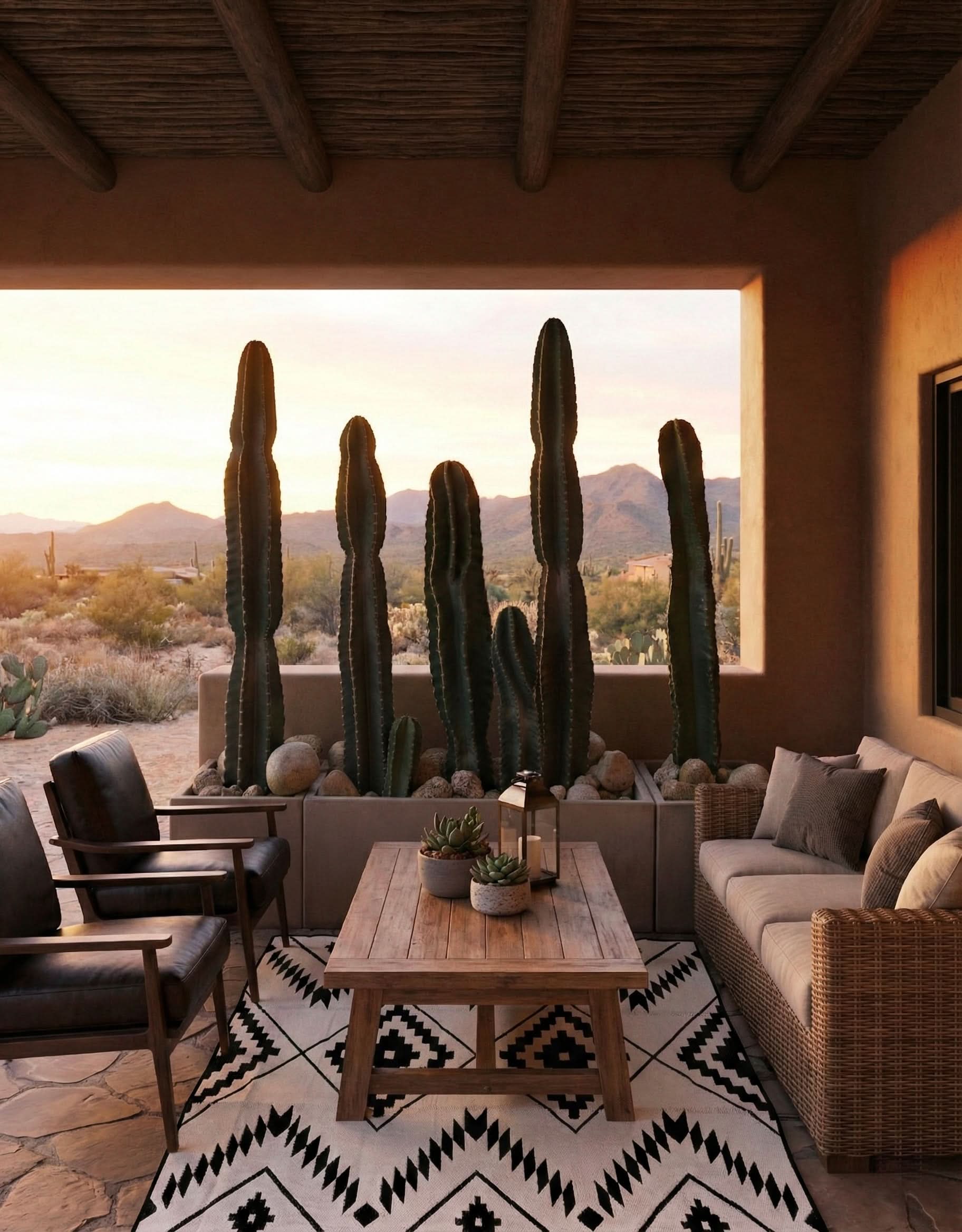 Black + Ivory - 9ft x 12ft - RANCH RUGS  -THE DAVIS -