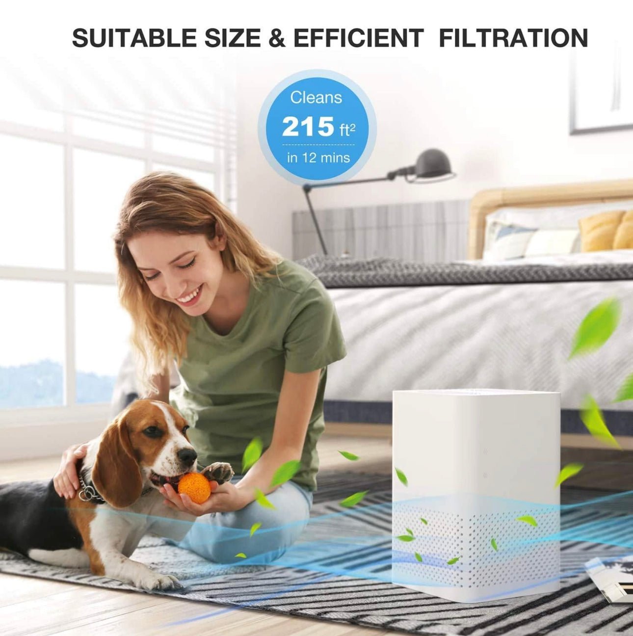 Air Purifiers for Home 3-in-1 True HEPA Large Room Air Filter, Air ChoicAir Purifiers for Reduce Pets Dander, Household Odor, Smoke, Dust, Sleep Mode, Auto Mode, Quiet Operation, White